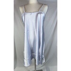 Flora Women’s Nikrooz Satin Size Medium Chemise Slip Periwinkle